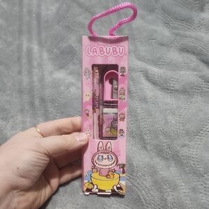 Pink Labubu Stationery Set
